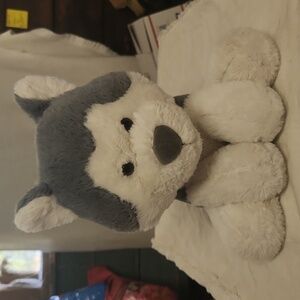 Spark Create Imagine Puppy Dog Plush 10" Stuffed Animal Grey & White 2021.